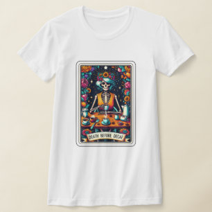 Camiseta Morte Antes Do Café Do Decaf Tarot