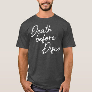 Camiseta Morte antes do Disco Engraçado 70s Script Casual