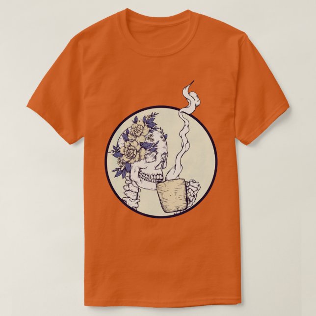 Camiseta Morte Antes Do Esqueleto De Decaf (Frente do Design)