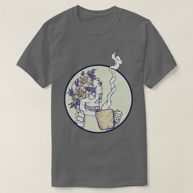 Camiseta Morte antes do Esqueleto de Decaf (Frente do Design)
