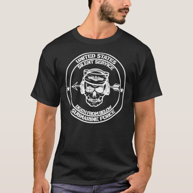 Camiseta Morte da Força Submarina dos EUA por baixo do serv (Frente)