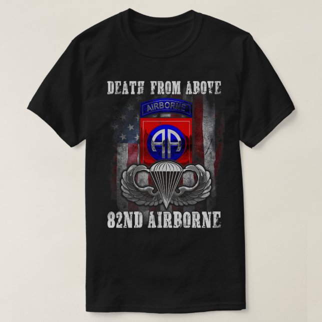 Camiseta Morte De Acima Da 82ª Divisão Aerotransportada Par (Frente do Design)