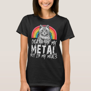 Camiseta Morte De Gato Satânico Em Meu Metal Não Em Minhas 