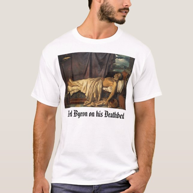 Camiseta Morte do senhor Byron, senhor Byron em seu leito (Frente)