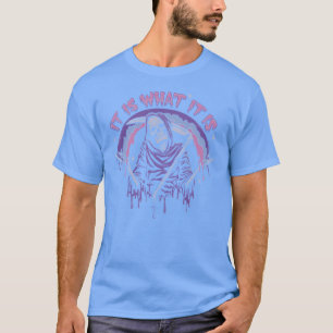 Camiseta Morte É O Que É Pastel Goth Ceifador Gotejante