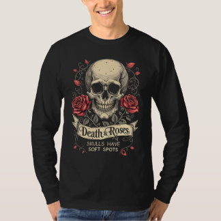 Camiseta Morte e Rosas: crânios têm manchas moles