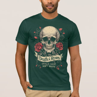 Camiseta Morte e Rosas: crânios têm manchas moles