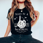 Camiseta Morte Personalizada De Um Festa De Noiva Bachelore<br><div class="desc">Celebre o seu lado assustador com a nossa morte personalizada de uma camisa de três-blendas do partido Bachelorette. Ideal para uma festa de solteira com tema de Halloween, esta camisa adiciona um toque dramático de elegância gótica às suas festividades. A design de "Noiva ou Morte", combinada com detalhes personalizáveis, faz...</div>