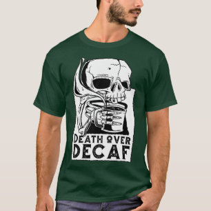 Camiseta morte sobre decaf esqueleton café esqueleto esque