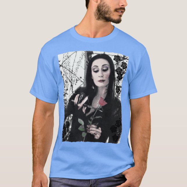 Camiseta Morticia Addams Horror family retro retro funny (Frente)