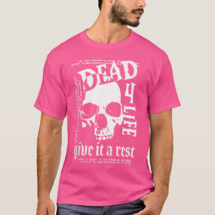 Camiseta Morto 4 Vida Caveira Gótico Distorcido Panfleto Do