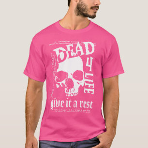 Camiseta Morto 4 Vida Caveira Gótico Distorcido Panfleto Do