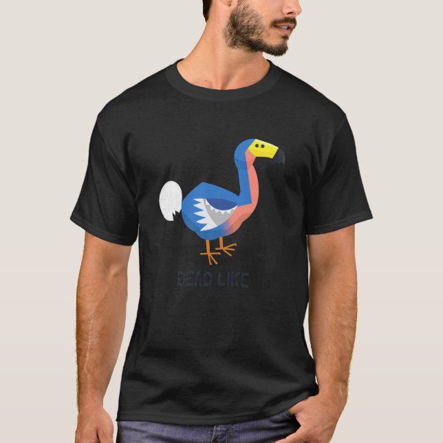 Camiseta Morto Como Um Dodo (Gráfico Engraçado do Dodo) (Frente)