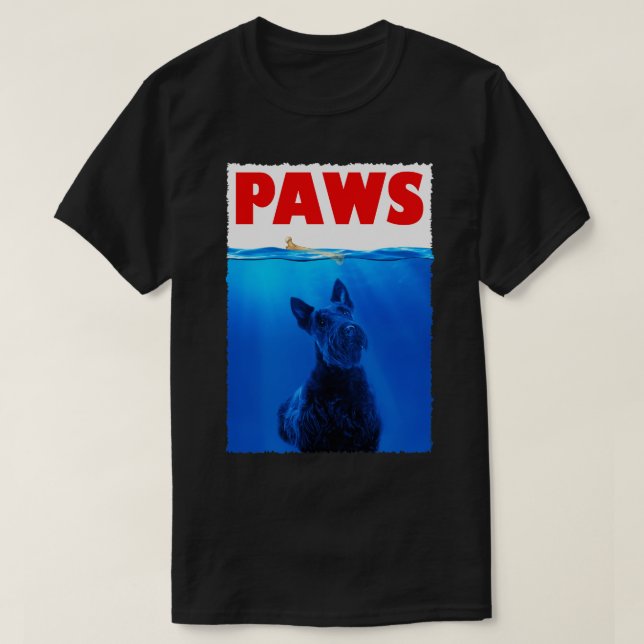 Camiseta Morto de Canino Charm Scottish Terrier PAWS Tee Tr (Frente do Design)