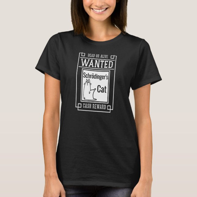 Camiseta Morto de Gato de Schrodinger ou Paradoxo Quântico  (Frente)