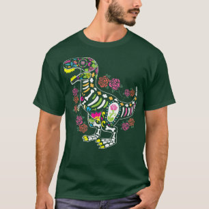 Camiseta Morto do dia do dinossauro Skeleton Dia De Los Mue
