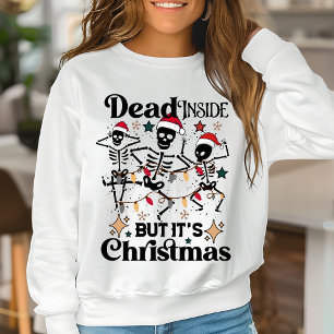 Camiseta Morto, mas é um esqueleto engraçado de Natal