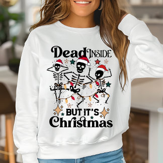 Camiseta Morto, mas é um esqueleto engraçado de Natal