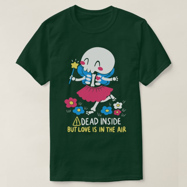 Camiseta Morto, mas o amor está no ar (Frente do Design)