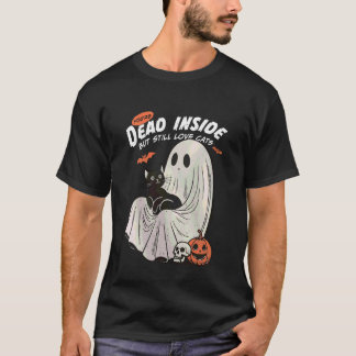 Camiseta Morto por Dentro Mas Ainda Amo Gatos Gato Preto Ha