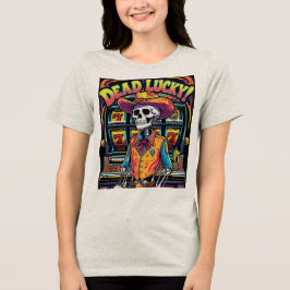 Camiseta Morto Sortudo – Esqueleto de Cowboy Neon Acerta a