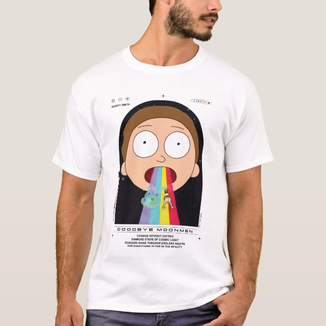 Camiseta Morty Goodbye Moonmen Citação Gráfica (Frente)