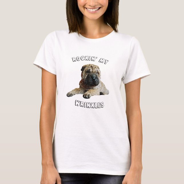 Camiseta Mosaica bonito Brown Shar-Pei (Frente)