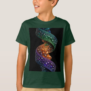 Camiseta Mosaico 3D Cristal Arco-Íris Escuro Menin
