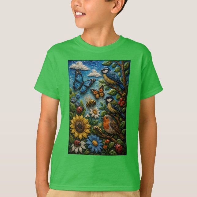 Camiseta Mosaico 3D Jardim de Aventura (Frente)
