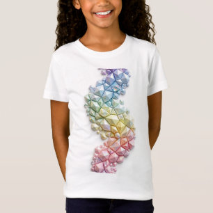 Camiseta Mosaico de Cristal 3D Pastel - Luxo Abstr