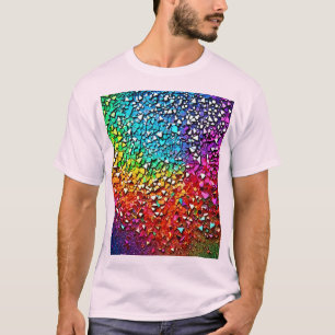 Camiseta Mosaico de Fragmento de Arco-íris