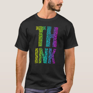 Camiseta Mosaico de Texto do Treinador Mestre do Think Ches