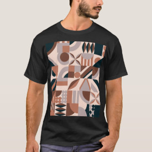 Camiseta Mosaico geométrico colorido, fundo abstrato.