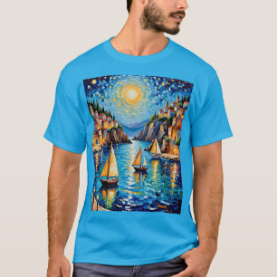Camiseta Mosaico Harbour Sunset Sailboat Tee