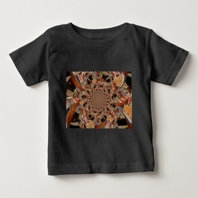 Camiseta Mosaico Mesmerizante de Cores Sushi Brown (Frente)