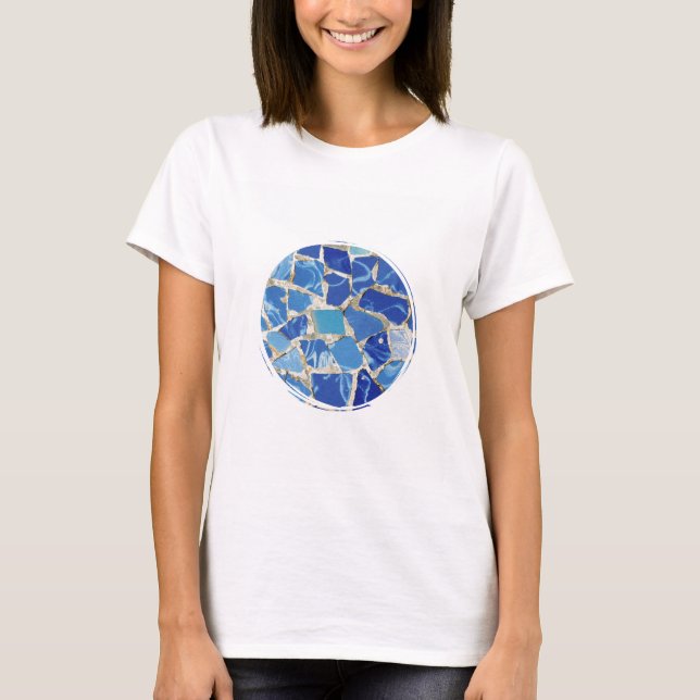 Camiseta Mosaicos de Gaudi com um toque do óleo (Frente)