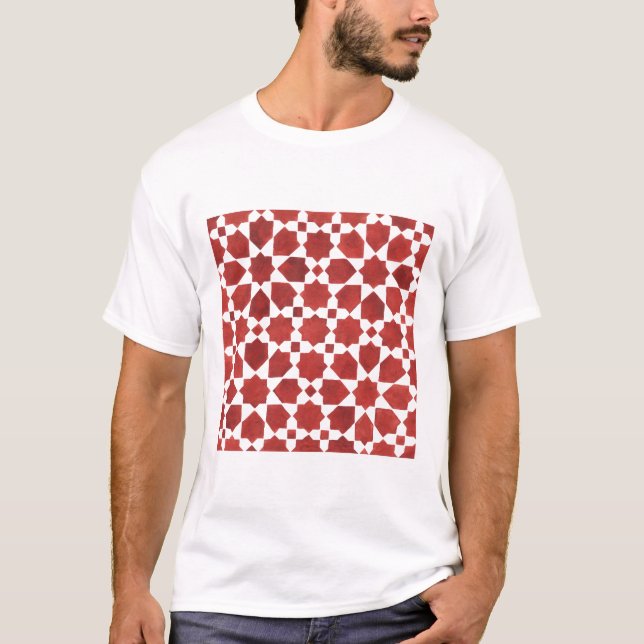 Camiseta Mosaïque marocaine rouge ROSETTE (Frente)