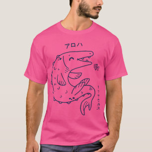 Camiseta Mosassauro Kawaii Dinossauro Japonês Dino Tee