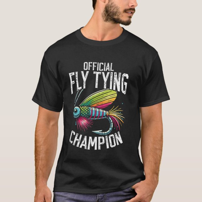 Camiseta Mosca Engraçada Tentando Pescar Truta Lançando Mos (Frente)