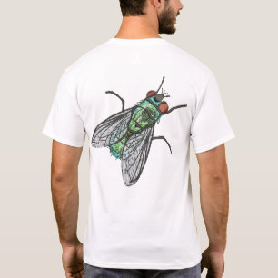 Camiseta Mosca realista de casa de garrafa verde