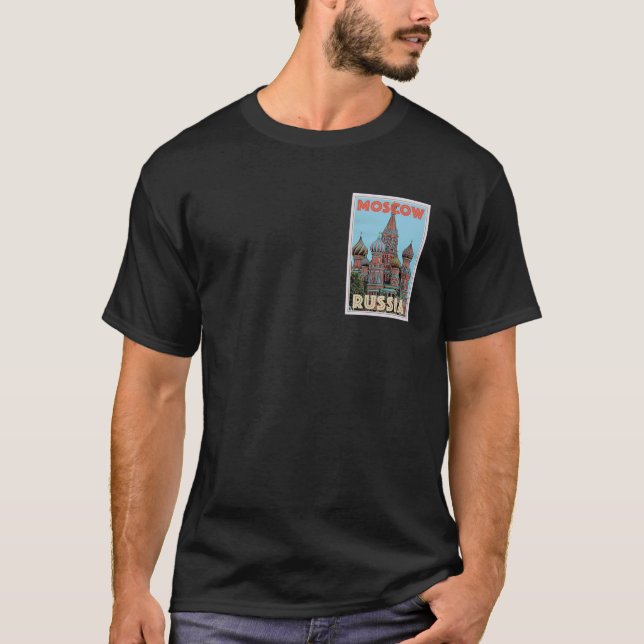 Camiseta Moscow Russia Travel Poster (Frente)
