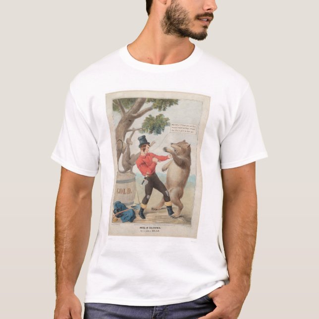 Camiseta Mose em Califórnia: Grupo-com a um urso (1475) (Frente)
