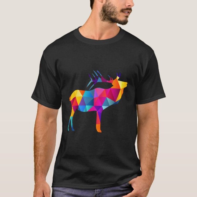 Camiseta Mose Geométrica Mose Poligônica Baixa Moose Mole (Frente)