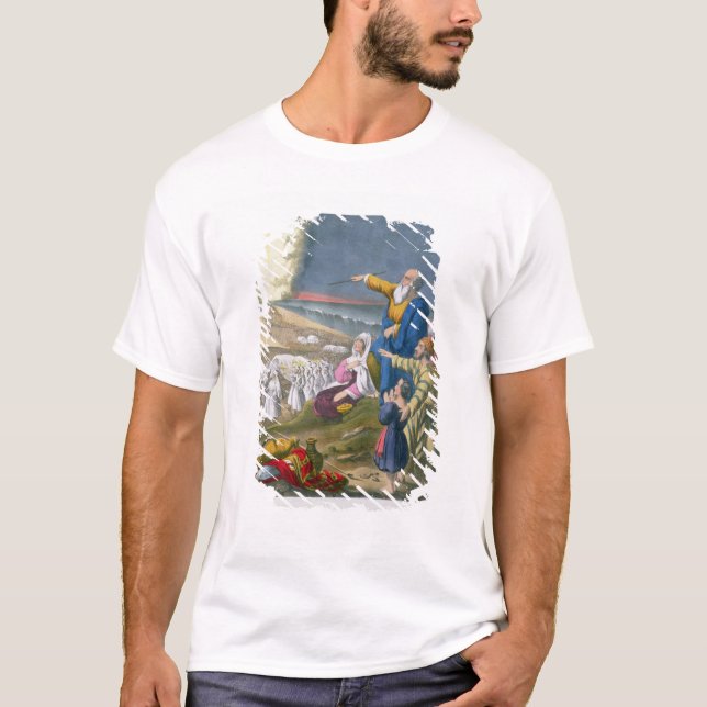 Camiseta Moses que parte o Mar Vermelho, de uma bíblia (Frente)