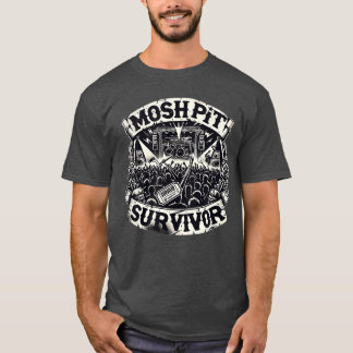 Camiseta Mosh Pit Survivor Heavy Rock Concert Hardcore Rock