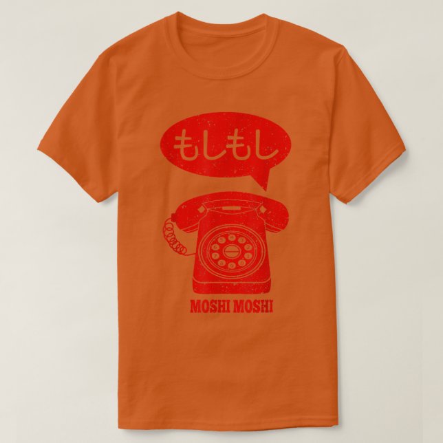 Camiseta Moshi Moshi Japan Retro Telephone  (Frente do Design)