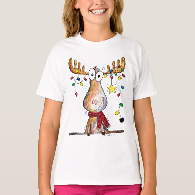 Camiseta Moso de Natal Branco Bonito (Frente)