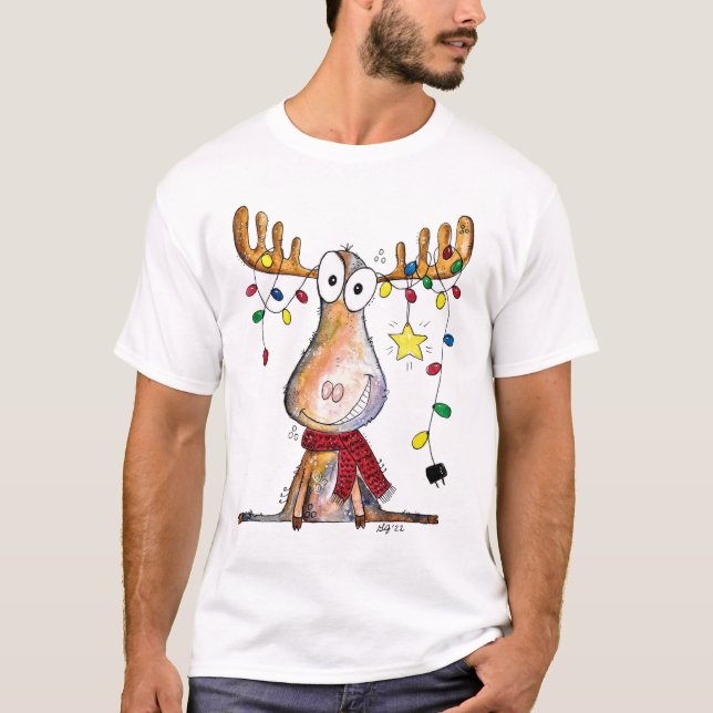 Camiseta Moso de Natal Branco Bonito (Frente)
