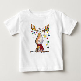 Camiseta Moso de Natal Branco Bonito
