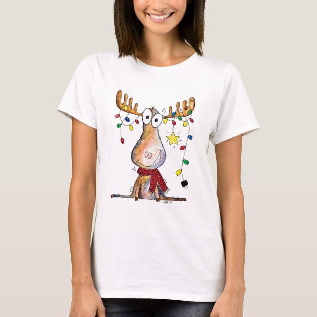 Camiseta Moso de Natal Branco Bonito (Frente)